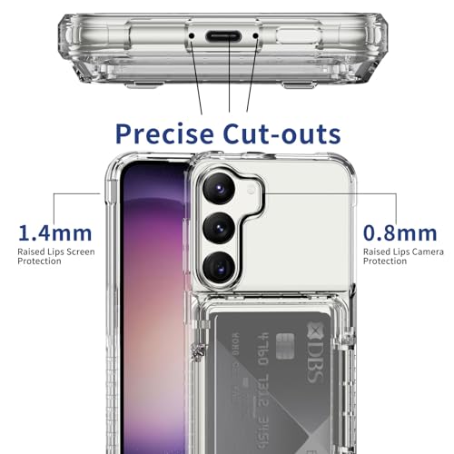 ACANDYA for Samsung Galaxy S23 Plus Case Wallet Galaxy S23+ Case Clear with Card Holder ID Card Slot Heavy Duty Protection Shockproof Anti-Scratch Cover for Women Men for Galaxy S23 Plus Transparent by ACANDYA - Image 6