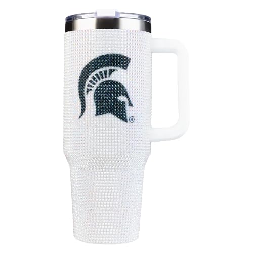 Image of The Memory Company Officially Licensed 40oz White Bling Game Day Tumbler, Michigan State University