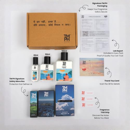 Image of TMPerfumehouse Blue Light Essence EDP for Men & Women | Fresh, Citrusy & Long Lasting Perfume Spray | Citrus, Aromatic & Marine Fragrance | Luxury Gift for Him & Her | TMPH | 50ml