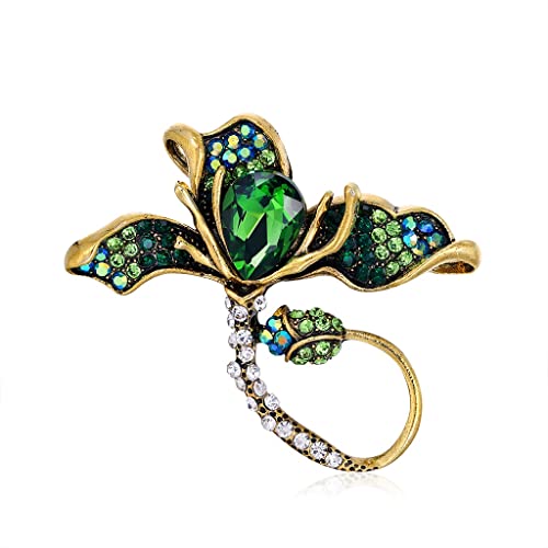 Broche magnolia femme en alliage brillant et diamants pour corsage
