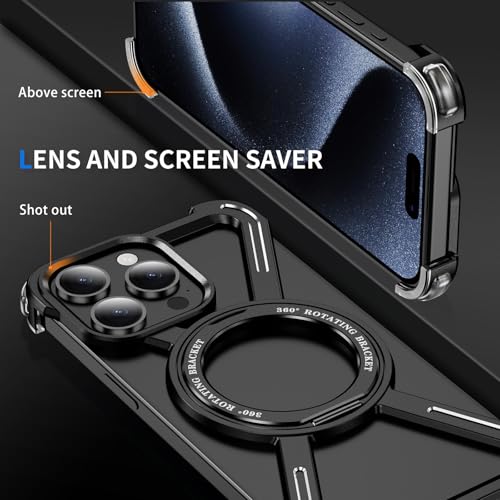 Coque fine en métal iPhone 15 Pro avec support magnétique premium - 4