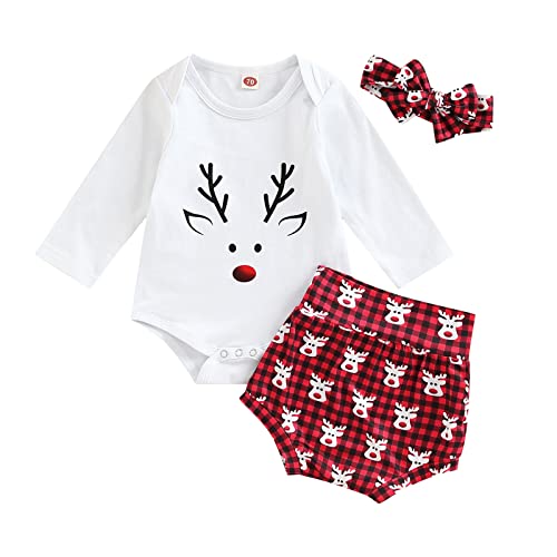 Image of Xiaodriceee Baby Girl Clothes Newborn Short Sleeve T-Shirt Romper Pumpkin Print Shorts Headband Set Cute Halloween Outfit