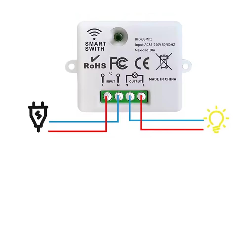 Lot de boutons sans fil - Interrupteur mural sans fil avec récepteur - Portée de 30 m - Sans fil - 3 canaux/1 à 3 boutons