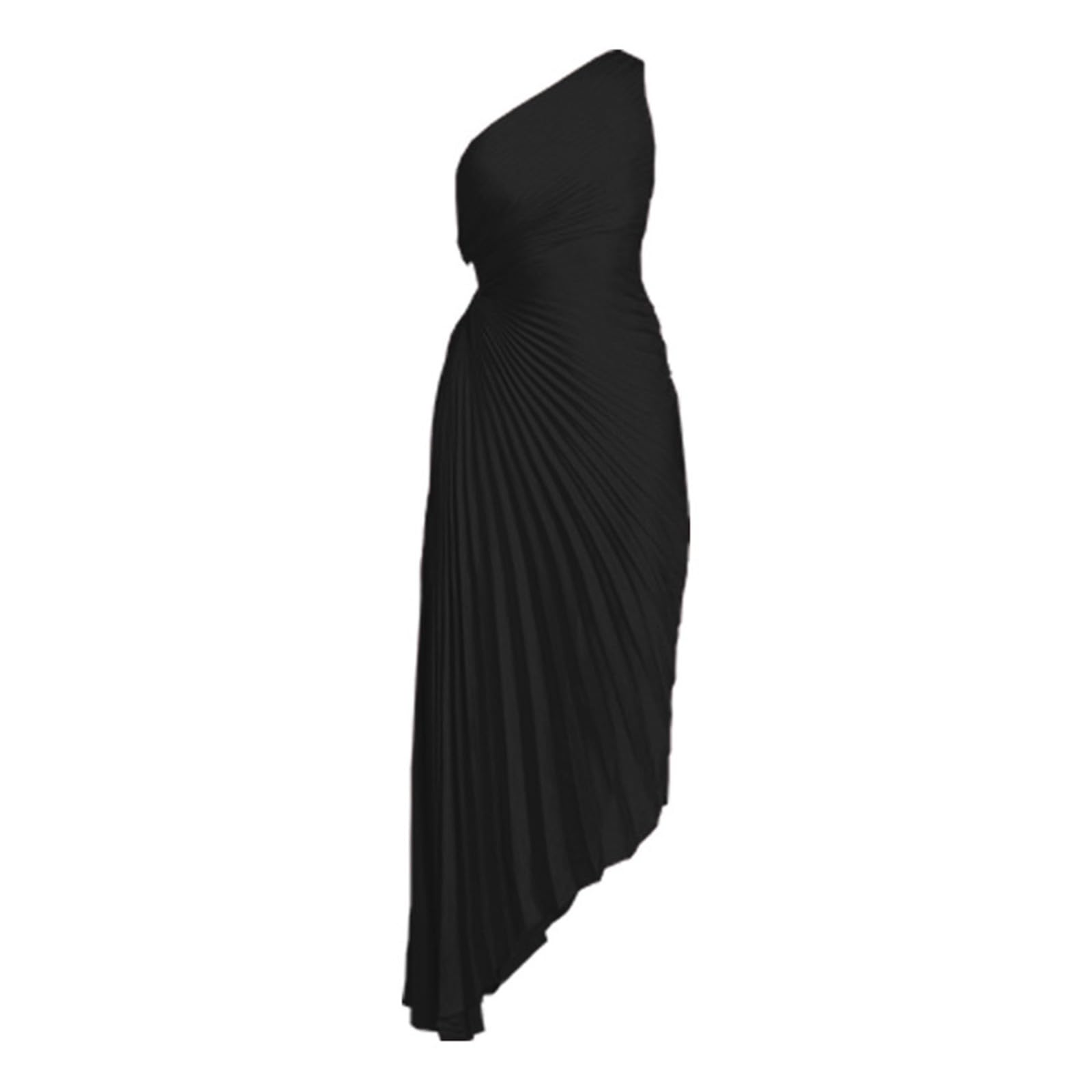 Vestido casual de satén para mujer, hombros descubiertos, con volantes, vestido de noche
