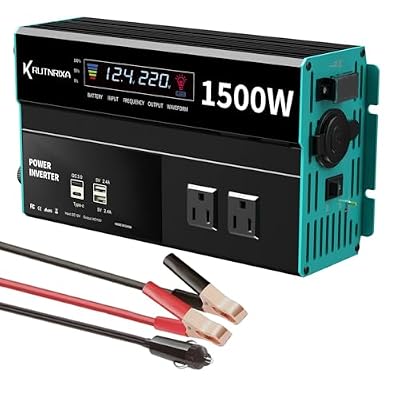 MLMKML Modified Inverter 500W 800W 1000W 1500W 2000W 3000W 12VDC to 120V AC with 2 USB Port,PD 22W QC 18W Fast Charging(1500W)