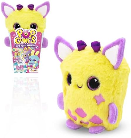 Craze Plush Pop Cones Cotton – Kuscheltier mit Bananen-Duft & BFF-Armband – Plüschtier für Kinder in Geschenkbox – Süßer Duftfreund ab 3 Jahren, Gelb
