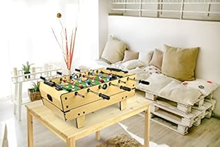 Leomark Table de Babyfoot 4 in 1 Multifonctionnel Jeu de Football,Bilard, Tenis, Hockey Baby-Foot, Baby Foot Table En Bois Jeu de Football Petite Taille Universel