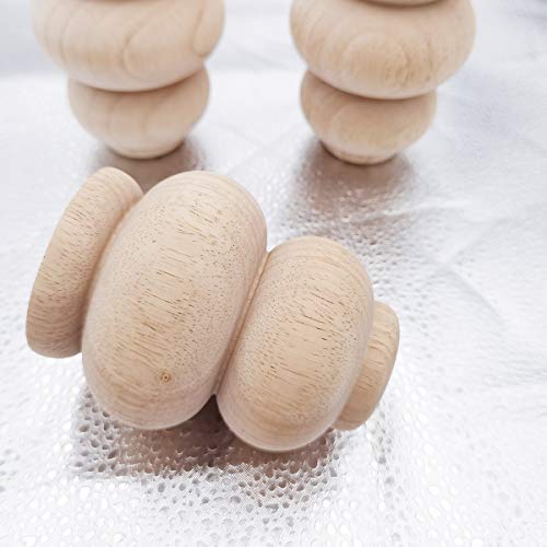 Btibpse Wood Furniture Legs 4 Inch Sofa Couch Chair Ottoman Loveseat Cabinet Legs Replacement Feet Unfinished Bun Foot Pack of 4