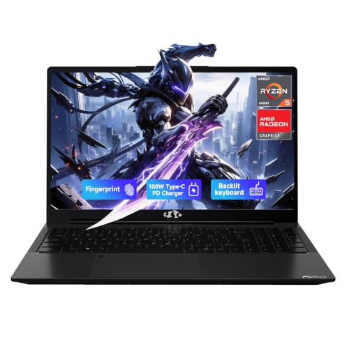 Image of NIMO 15.6 inch FHD IPS Gaming Laptop, AMD Ryzen 5 6600H (Up to 4.5GHz, Beat i7-1165G7) 16GB DDR5 RAM 512GB PCIe 4.0 SSD, AMD Radeon 660M GPU, 100W PD Fast Charging, Fingerprint for Student & Business