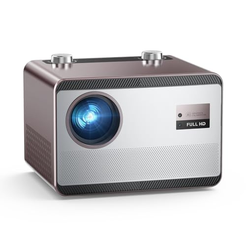 Image of 2000 ANSI Full HD Projector with Wifi 6 and Bluetooth, Built-in Apps, Auto Focus & Keystone, Compatible with Netflix, HAPPRUN 300