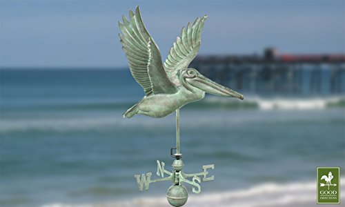 Gooddirections1909v1pelicanweathervaneblueverdecopper Urban Country Home Decor Good directions 1909v1 pelican weathervane blue verde copper urban country home decor