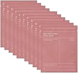 10pcs Bio Collagen Real Deep Face Mask - Overnight Hydrating & Anti-Aging Collagen Mask for Fine Lines, Wrinkles, Pore Minimizing, and Improved Skin Elasticity - Deep Moisturizing & Skin Repair