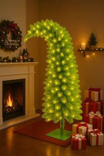 Whimsical Christmas Tree - Christmas Decorations - 5ft Artificial Xmas Tree with Lights - Xmas Holiday Decor for Indoor Home Living Room Office