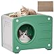 YITAHOME Katzenhaus Indoor, Plastik Katzenhöhle mit Katzen kratzbrett, Katzenbett für Indoor-Katzen, Katzentonne, Katzenbett Höhle, katzenhöhlen, 99KG Tragfähigkeit, Wasserabweisend (Grün)