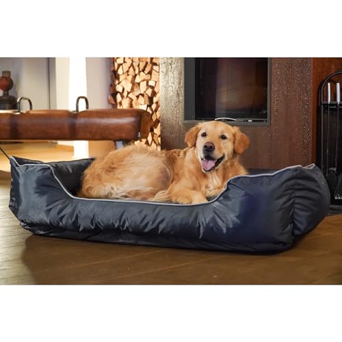 ThermoSwitch Paros LUX grau Hundebett Hundekorb Hundekissen Hundematte Hundematratze wärmend kühlend Winter Sommer waschbar (XL - 120 x 75 x 28 cm)