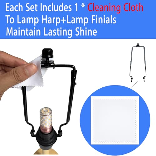 Image of Lamp Shade Harp Holder for Spider Lampshade,7 /8 /9 /10 Inch Height Adjustable,3 /8 inch Standard Saddle,E14 /E26 /E27 Light Base UNO Fitter Adapter Converter,Lamp Kit and Parts,Lamp Harp (Black)