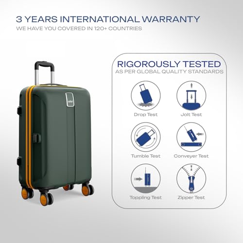 Image of Safari Large Thorium Neo 8 Wheels 77cm Size Check-in Trolley Bag, Hard Case Polycarbonate, 360º Wheeling Luggage for Men & Women, Travel Bag, Suitcase for Travel, Trolley Bags for Travel, Dusk Green