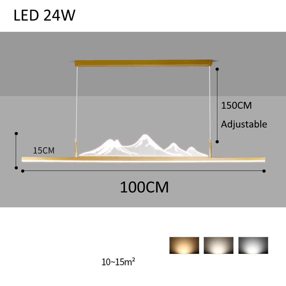 Lampada da tavolo da biliardo Lampada a sospensione lineare a LED Lampadario con dimmerazione lineare dorata per sala da pranzo Lampada a sospensione a striscia lunga bianca nera per isola cucina