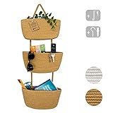 🍃 VIELSEITIG EINSETZBAR - Zum Beispiel als: Aufbewahrungskorb Bad, Aufbewahrung Küche, Hängekorb Regal, Hängeorganizer Bad und vieles mehr. Vielseitigkeit macht die Hängetaschen zum tollen nachhaltigen Geschenk.