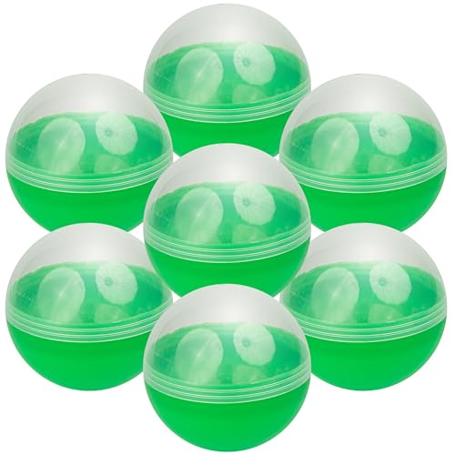 Image of Capsule Vending Machine Translucent-Green Round Capsules Empty 7 pcs 3.9 inch - Gumball Machine Capsules Easter Basket Stuffers Birthday Gifts - Pinata Stuffers Craft Supplies Claw Machine Refills