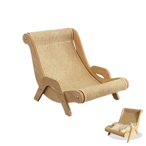 Elevated Cat Bed with Wooden Frame and Hemp Rope
