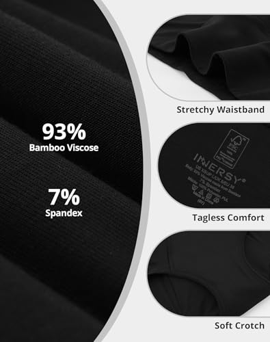 Image of INNERSY Women's Bamboo Viscose Heavy Flow Period Underwear High Waisted Leakproof Panties 3 Pack