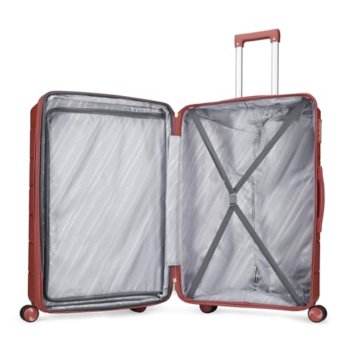 Image of VIP Pristine Check-in Hard-Sided Trolley Bag - 71cm for Travel (Large, Deep Red)