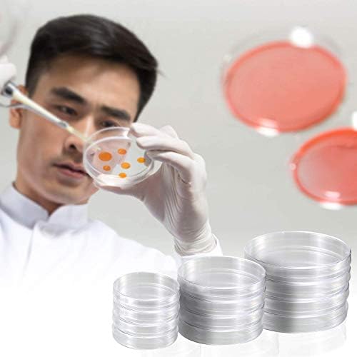 Yizerel Petri Dish Set with Lids, 12 Pack Sterile Petri Plates in 3 Sizes with 12 Pack 3ml Plastic Dropper Pasteur Pipettes for Lab, Experiment, Biology, Microbiology Studies (Pack of 24)
