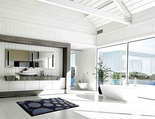 Grund Designer bath rug COLANI, ultra soft and absorbent, anti slip, Colani 16, 60x100 cm, grey