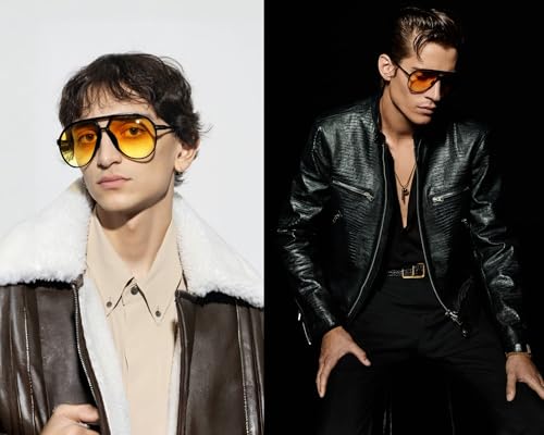 Image of GUVIVI Retro Aviator Sunglasses for Women Men Oversized Classic 70s Vintage Trendy Tangle Free Square Aviators Sun Glasses