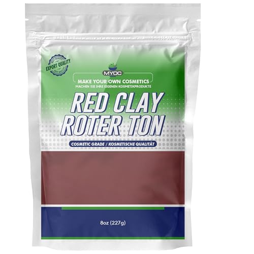 Myoc Red Clay Mask Natural, Mineral-Rich Facial Clay for All Skin Types Vegan, Cruelty-Free, Organic Skincare, 8oz / 227g