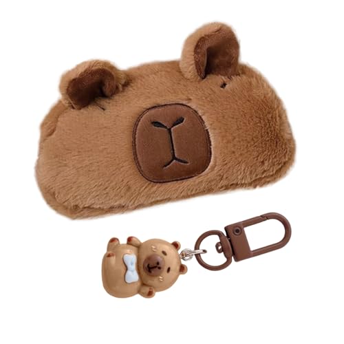 1 Trousse À Crayons Capybara, 1 Pendentif En Résine, Trousse À Crayons En Peluche Dessin Animé Mignon, Cadeau Capybara Créatif, Trousse De Papeterie Pour...