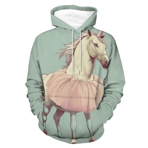 Sweat à capuche licorne de ballet hoodie manches longues
