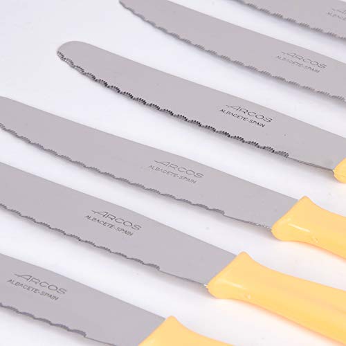 Miniatura 7 de Arcos Juego Cuchillos Mesa 6 Uds Cuchillo Postre Cuchillos Mesa Cuchillo Carne Hoja 105 Mm Acero Inoxidable Martensítico Mango Polipropileno Apto Lavavajillas Envase Ecológico
