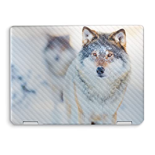 Image of MightySkins Carbon Fiber Skin Compatible with HP Spectre x360 14 inch (2022) Full Wrap Kit - Alpha Wolf | Protective, Durable Textured Carbon Fiber Finish | Easy to Apply | Made in The USA