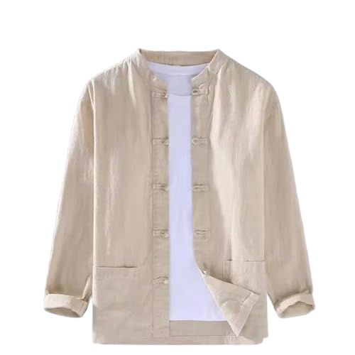 Chemise chinoise respirante en coton lin pour éviter la chaleur
