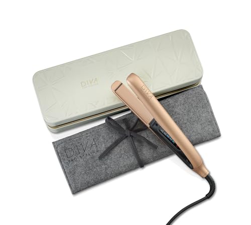Diva Pro Styling Precious Metals Professional Touch Plancha de pelo Oro Rosa con aceite de argán de macadamia y placas de cerámica infundidas con queratina