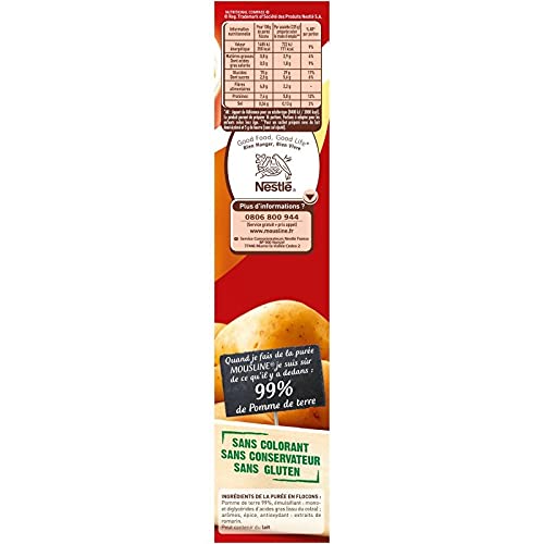 MOUSLINE - Purée Nature 520G - Lot De 4