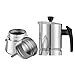 AMFOCUS Stovetop Espresso Coffee Maker - Stainless Steel Moka Pot 6 Cups Espresso Pot 300ml/10oz/6 Cup (1 Cup=50ml)