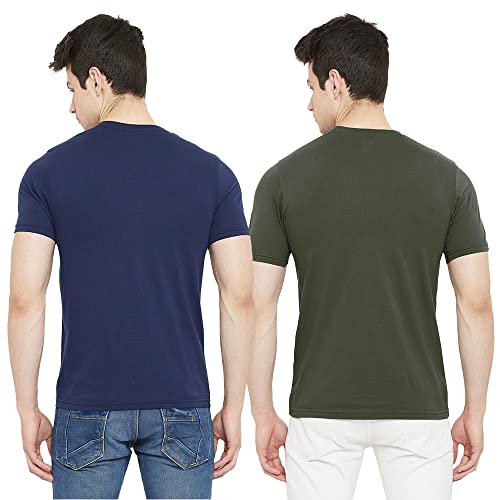 Image of Cotton Solid Regular Fit Half Sleeve T-Shirts for Men