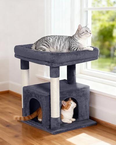 Árbol para gatos grande con poste para rascar y dos puertas miniatura 6