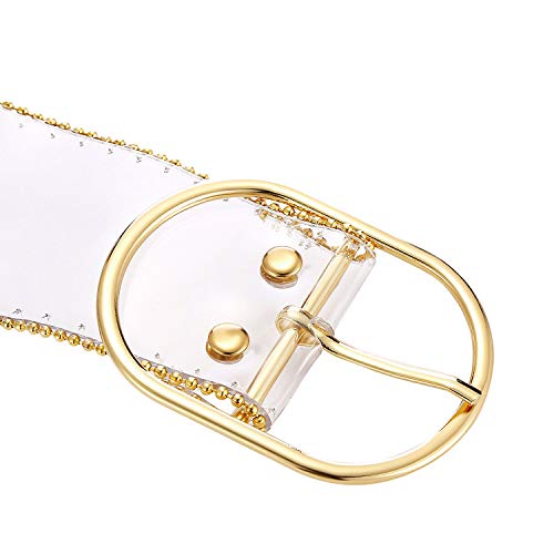 Fashion PVC Wide Transparent Clear Jelly Waist Belt with Fancy Buckle for Women and Girls3