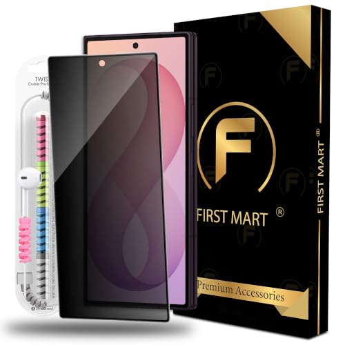 Image of FIRST MART Privacy Tempered Glass for Samsung Galaxy Z Fold 8 Ultra With Cable Guard & Installation Kit | Anti-Spy 9H Screen Protector, Edge-to-Edge, Case-Friendly | Black
