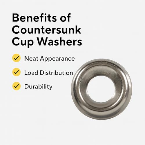 BCP Fasteners 100 Qty #8 Stainless Steel Countersunk Finish Washers | 304 SS Finishing Cup (BCP574)