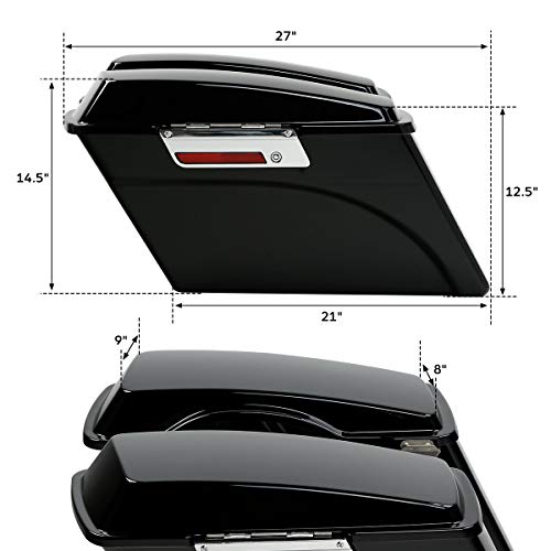Alforjas rígidas negras TCT-MOTORPARTS para modelos Harley Davidson Touring 1993-2013 miniatura 2