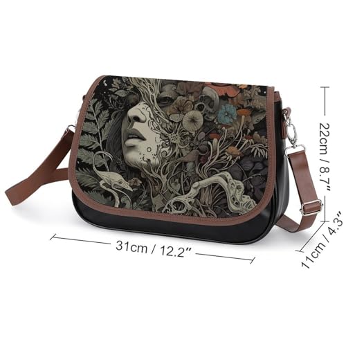 Psychedelic Fashion Crossbody Shoulder Messenger Women Bag Pu Leather Office Work Business for Handbag Crossbody Bag2