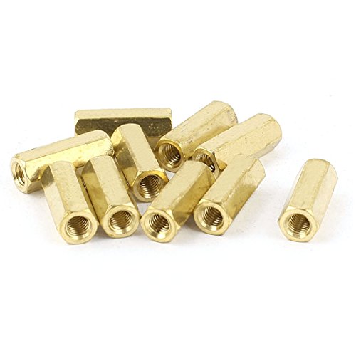 Aexit M3 x Spacers & Standoffs 13mm Female/Female Thread Brass Hex Standoff Spacers Spacer 10pcs