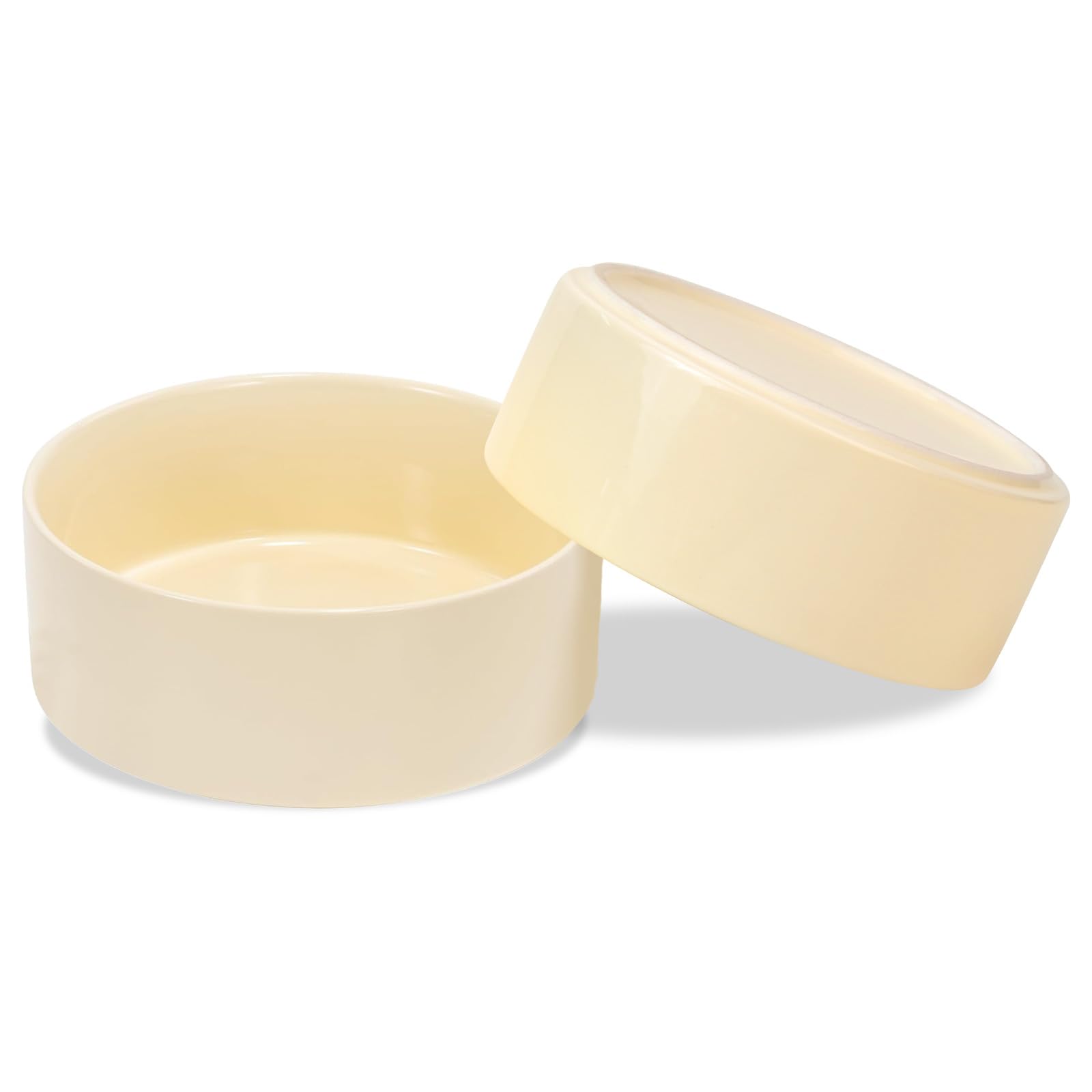 SPUNKYJUNKY Keramik Hundenapf 2pcs Fressnapf Futternapf Katzennapf Napf für Katzen und Hunde (1800ml, Beige)