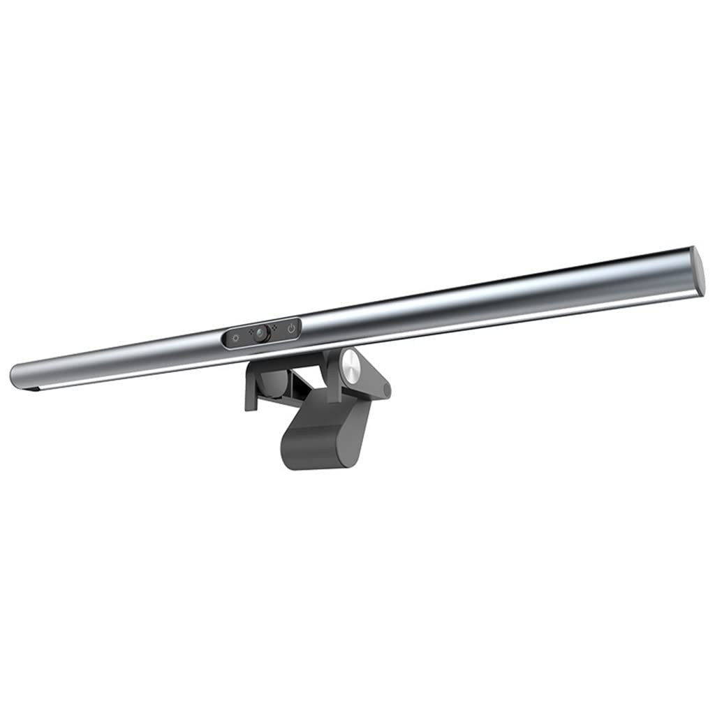 Lámpara de Monitor de Computadora con Cámara 1080P HD Cámara Web, Lámpara de Trabajo LED de Lectura Electrónica, Sensor Tactil, Sin Deslumbramiento Luz de Monitor Alimentada por USB
