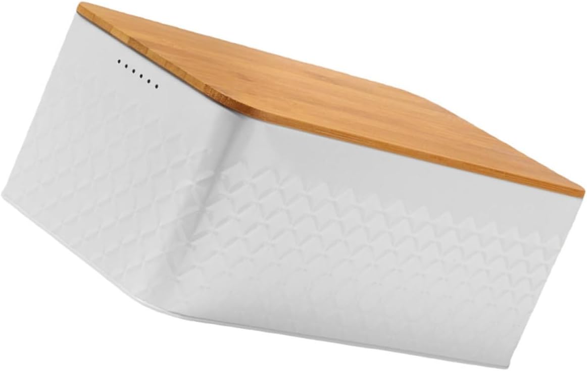 Large Bread Box with Bamboo Lid Airtight Food Storage Container for Kitchen Organization Vintage Design for Home and Bakery Use